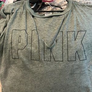 Pink v neck cut out